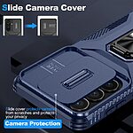 Σκληρή Πλάτη PC+TPU για Samsung Galaxy S26 5G από OEM Camshield σε Μπλε χρώμα με κάλυμμα κάμερας και ενσωματωμένο Stand.