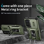 Σκληρή Πλάτη PC+TPU για Samsung Galaxy S26 5G από OEM Camshield σε Πράσινο χρώμα με Kickstand, κάλυμμα κάμερας και αντιολισθητικό σχεδιασμό.