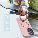 Σκληρή Πλάτη PC+TPU για Samsung Galaxy S26 5G από OEM σε Ροζ χρώμα με περιστρεφόμενο μεταλλικό Ring Stand 360° και μαγνητική συμβατότητα.