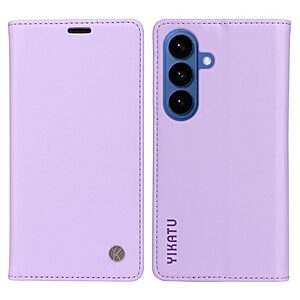 Flip Πορτοφόλι από Συνθετικό Δέρμα (PU) με TPU για Samsung Galaxy S26 5G από YIKATU σε Μωβ Ανοιχτό χρώμα με θήκες καρτών και Stand.