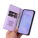 Flip Πορτοφόλι από Συνθετικό Δέρμα (PU) με TPU για Samsung Galaxy S26 5G από YIKATU σε Μωβ Ανοιχτό χρώμα με θήκες καρτών και Stand.