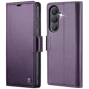 Flip Πορτοφόλι από Συνθετικό Δέρμα (PU) με TPU για Samsung Galaxy S26 5G από CASEME 023 Series σε Μωβ χρώμα με RFID προστασία και Stand.