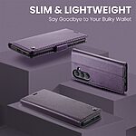Flip Πορτοφόλι από Συνθετικό Δέρμα (PU) με TPU για Samsung Galaxy S26 5G από CASEME 023 Series σε Μωβ χρώμα με RFID προστασία και Stand.