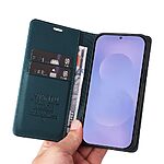 Flip Πορτοφόλι από Συνθετικό Δέρμα (PU) με TPU για Samsung Galaxy S26 5G από YIKATU σε Πράσινο χρώμα με θήκες καρτών και Stand.