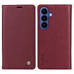 Flip Πορτοφόλι από Συνθετικό Δέρμα (PU) με TPU για Samsung Galaxy S26 5G από YIKATU σε Βαθύ Κόκκινο χρώμα με θήκες καρτών και Stand.