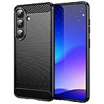 Πλάτη TPU για Samsung Galaxy S26 5G με υφή Carbon Fiber και brushed φινίρισμα σε Μαύρο χρώμα. Ανθεκτική προστασία από OEM.