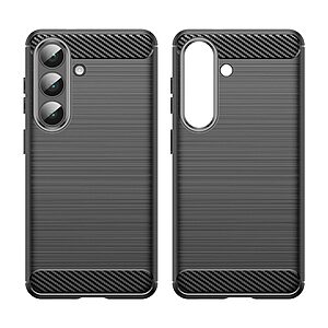 Πλάτη TPU για Samsung Galaxy S26 5G με υφή Carbon Fiber και brushed φινίρισμα σε Μαύρο χρώμα. Ανθεκτική προστασία από OEM.