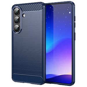 Πλάτη TPU για Samsung Galaxy S26 5G σε Μπλε χρώμα με υφή Carbon Fiber και ανθεκτική επιφάνεια κατά των δακτυλικών αποτυπωμάτων.