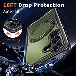 Σκληρή Πλάτη PC+TPU για Samsung Galaxy S26 Plus 5G με περιστρεφόμενο Stand 360° και μαγνητική συμβατότητα σε Ελαιώδες Πράσινο χρώμα.