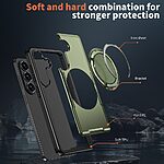 Σκληρή Πλάτη PC+TPU για Samsung Galaxy S26 Plus 5G με περιστρεφόμενο Stand 360° και μαγνητική συμβατότητα σε Ελαιώδες Πράσινο χρώμα.