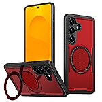 Σκληρή Πλάτη PC+TPU για Samsung Galaxy S26 Plus 5G από OEM σε Κόκκινο χρώμα με περιστρεφόμενο Stand 360° και μαγνητική συμβατότητα.