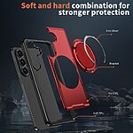 Σκληρή Πλάτη PC+TPU για Samsung Galaxy S26 Plus 5G από OEM σε Κόκκινο χρώμα με περιστρεφόμενο Stand 360° και μαγνητική συμβατότητα.