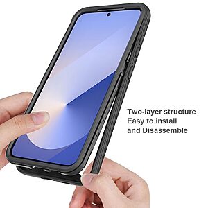 Σκληρή Πλάτη PC+TPU για Samsung Galaxy S26 Plus 5G από OEM σε Μαύρο χρώμα με ενσωματωμένη μεμβράνη προστασίας οθόνης PET.