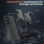 Σκληρή Πλάτη PC+TPU για Samsung Galaxy S26 Plus 5G από OEM σε Μαύρο χρώμα με περιστρεφόμενο Stand 360° και μαγνητική συμβατότητα.