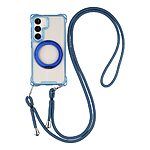 Σκληρή Πλάτη PC+TPU για Samsung Galaxy S26 Plus 5G σε Μπλε χρώμα με μαγνητική λειτουργία, περιστρεφόμενο Stand και αποσπώμενο Λουράκι.