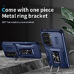 Σκληρή Πλάτη PC+TPU για Samsung Galaxy S26 Plus 5G από OEM Camshield σε Μπλε χρώμα με κάλυμμα κάμερας, Stand και προστασία στρατιωτικών προδιαγραφών.