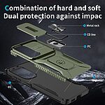 Σκληρή Πλάτη PC+TPU για Samsung Galaxy S26 Plus 5G με κάλυμμα κάμερας, kickstand και προστασία στρατιωτικών προδιαγραφών σε Πράσινο χρώμα.