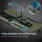 Σκληρή Πλάτη PC+TPU για Samsung Galaxy S26 Plus 5G με κάλυμμα κάμερας, kickstand και προστασία στρατιωτικών προδιαγραφών σε Πράσινο χρώμα.