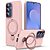 Σκληρή Πλάτη PC+TPU για Samsung Galaxy S26 Plus 5G από OEM σε Ροζ χρώμα με περιστρεφόμενο μεταλλικό δαχτυλίδι Stand 360°.