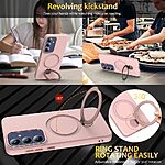 Σκληρή Πλάτη PC+TPU για Samsung Galaxy S26 Plus 5G από OEM σε Ροζ χρώμα με περιστρεφόμενο μεταλλικό δαχτυλίδι Stand 360°.