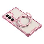 Σκληρή Πλάτη PC+TPU για Samsung Galaxy S26 Plus 5G σε Ροζ χρώμα με μαγνητική λειτουργία, περιστρεφόμενο Stand και αποσπώμενο Λουράκι.