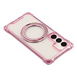 Σκληρή Πλάτη PC+TPU για Samsung Galaxy S26 Plus 5G σε Ροζ χρώμα με μαγνητική λειτουργία, περιστρεφόμενο Stand και αποσπώμενο Λουράκι.