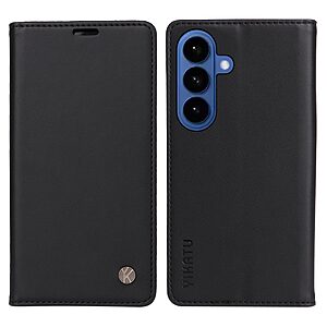 Flip Πορτοφόλι από Συνθετικό Δέρμα (PU) με TPU για Samsung Galaxy S26 Plus 5G από YIKATU σε Μαύρο χρώμα με θήκες καρτών και Stand.