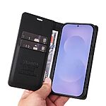 Flip Πορτοφόλι από Συνθετικό Δέρμα (PU) με TPU για Samsung Galaxy S26 Plus 5G από YIKATU σε Μαύρο χρώμα με θήκες καρτών και Stand.