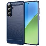 Πλάτη TPU για Samsung Galaxy S26 Plus 5G από OEM σε Μπλε χρώμα με υφή Carbon Fiber και επιφάνεια brushed ανθεκτική στα δακτυλικά αποτυπώματα.