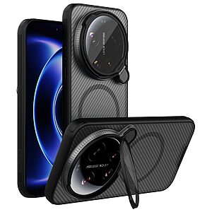 Σκληρή Πλάτη PC+TPU για Xiaomi 17 Ultra 5G από NILLKIN Camshield Prop Magnetic Series σε ημιδιάφανο μαύρο χρώμα με διαφανές κάλυμμα φακού και μαγνητική σύνδεση.