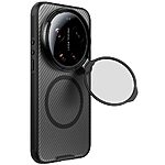 Σκληρή Πλάτη PC+TPU για Xiaomi 17 Ultra 5G από NILLKIN Camshield Prop Magnetic Series σε ημιδιάφανο μαύρο χρώμα με διαφανές κάλυμμα φακού και μαγνητική σύνδεση.