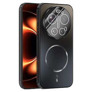 Σκληρή Πλάτη PC+TPU για το Xiaomi 17 Ultra 5G από την ABEEL σε Μαύρο χρώμα με ενσωματωμένο μαγνήτη N52 και προστατευτική μεμβράνη φακού κάμερας.