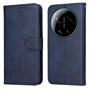 Flip Πορτοφόλι από Συνθετικό Δέρμα (PU) για Xiaomi 17 Ultra 5G σε Μπλε χρώμα με θήκες καρτών, Stand και μαγνητικό κούμπωμα.