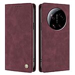 Flip Πορτοφόλι από Συνθετικό Δέρμα (PU) με TPU για Xiaomi 17 Ultra 5G σε Κόκκινο Σκούρο χρώμα με RFID προστασία, θήκες καρτών και stand.