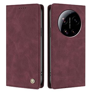 Flip Πορτοφόλι από Συνθετικό Δέρμα (PU) με TPU για Xiaomi 17 Ultra 5G σε Κόκκινο Σκούρο χρώμα με RFID προστασία, θήκες καρτών και stand.