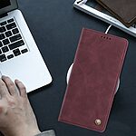 Flip Πορτοφόλι από Συνθετικό Δέρμα (PU) με TPU για Xiaomi 17 Ultra 5G σε Κόκκινο Σκούρο χρώμα με RFID προστασία, θήκες καρτών και stand.