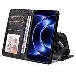 Flip Πορτοφόλι από Συνθετικό Δέρμα (PU) με TPU για Xiaomi 17 Ultra 5G σε Μαύρο χρώμα με θήκες καρτών και ενσωματωμένη βάση στήριξης.