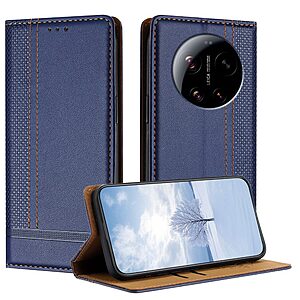 Flip Πορτοφόλι από Συνθετικό Δέρμα (PU) με TPU για το Xiaomi 17 Ultra 5G σε Μπλε χρώμα με θήκη κάρτας και αναδιπλούμενη βάση στήριξης.