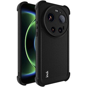 Πλάτη TPU για Xiaomi 17 Ultra 5G από IMAK σε Μαύρο χρώμα με τεχνολογία αερόσακων στις γωνίες και θήκη για λουράκι.