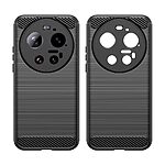 Πλάτη TPU για Xiaomi 17 Ultra 5G από OEM σε Μαύρο χρώμα με υφή carbon fiber και επιφάνεια brushed ανθεκτική στα δακτυλικά αποτυπώματα.