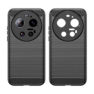 Πλάτη TPU για Xiaomi 17 Ultra 5G από OEM σε Μαύρο χρώμα με υφή carbon fiber και επιφάνεια brushed ανθεκτική στα δακτυλικά αποτυπώματα.
