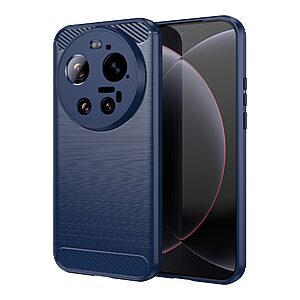 Πλάτη TPU για Xiaomi 17 Ultra 5G από OEM σε Μπλε χρώμα με υφή Carbon Fiber και επιφάνεια Brushed για προστασία από γρατζουνιές και κρούσεις.