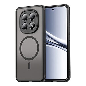 Σκληρή Πλάτη PC+TPU για Xiaomi Poco M8 5G / Redmi Note 15 5G / Redmi Note 15 4G με ενσωματωμένο μαγνήτη, αντικρουστική προστασία και ημιδιάφανο ματ φινίρισμα σε Μαύρο χρώμα.