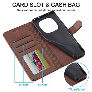 Flip Πορτοφόλι από Συνθετικό Δέρμα (PU) με TPU για Xiaomi Poco M8 5G / Redmi Note 15 5G / Redmi Note 15 4G από LC.IMEEKE σε Καφέ με θήκες καρτών και Stand.