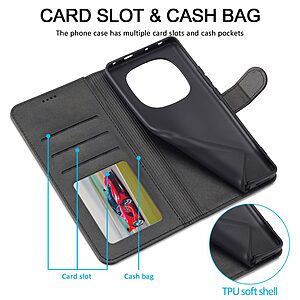 Flip Πορτοφόλι από Συνθετικό Δέρμα (PU) με TPU για Xiaomi Poco M8 5G / Redmi Note 15 5G / Redmi Note 15 4G από LC.IMEEKE σε Μαύρο με Wallet και Stand.