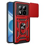 Σκληρή Πλάτη PC+TPU για Xiaomi Poco M8 Pro 5G / Redmi Note 15 Pro+ 5G από OEM σε Κόκκινο χρώμα με περιστρεφόμενο Stand και προστασία κάμερας.