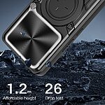 Σκληρή Πλάτη PC+TPU για Xiaomi Poco M8 Pro 5G / Redmi Note 15 Pro+ 5G από OEM σε Κόκκινο χρώμα με περιστρεφόμενο Stand και sliding κάλυμμα κάμερας.