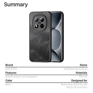 ΘΗΚΕΣ ΚΙΝΗΤΩΝ ΑΞΕΣΟΥΑΡ SAMSUNG GALAXY A7 2017 18 Σκληρή Πλάτη PC+TPU για Xiaomi Poco M8 Pro 5G / Redmi Note 15 Pro+ 5G από DUX DUCIS Aimo Series σε Μαύρο χρώμα με αντοχή σε πτώσεις 1.2μ.