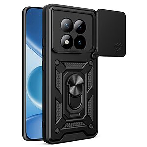 ΘΗΚΕΣ ΚΙΝΗΤΩΝ ΑΞΕΣΟΥΑΡ SAMSUNG GALAXY A7 2017 23 Σκληρή Πλάτη PC+TPU για Xiaomi Poco M8 Pro 5G / Redmi Note 15 Pro+ 5G από OEM σε Μαύρο χρώμα με περιστρεφόμενο Stand και προστασία φακού κάμερας.