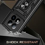 Σκληρή Πλάτη PC+TPU για Xiaomi Poco M8 Pro 5G / Redmi Note 15 Pro+ 5G από OEM σε Μαύρο χρώμα με περιστρεφόμενο Stand και προστασία φακού κάμερας.